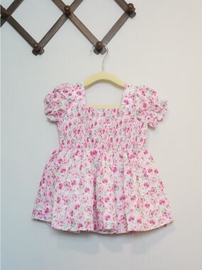 Classic Whimsy Girls Pink Floral Smocked Dress Size 2T